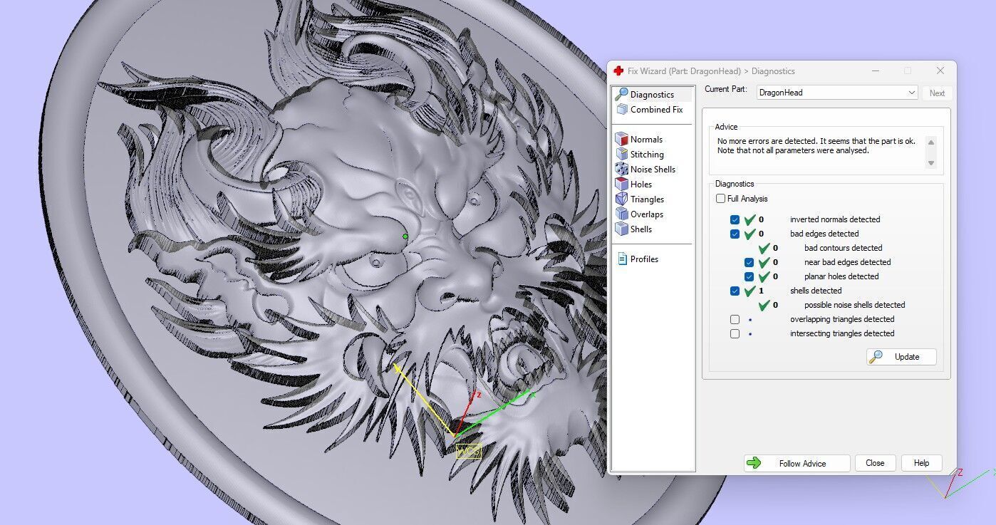 Drago head bas-relief 3D print model_6
