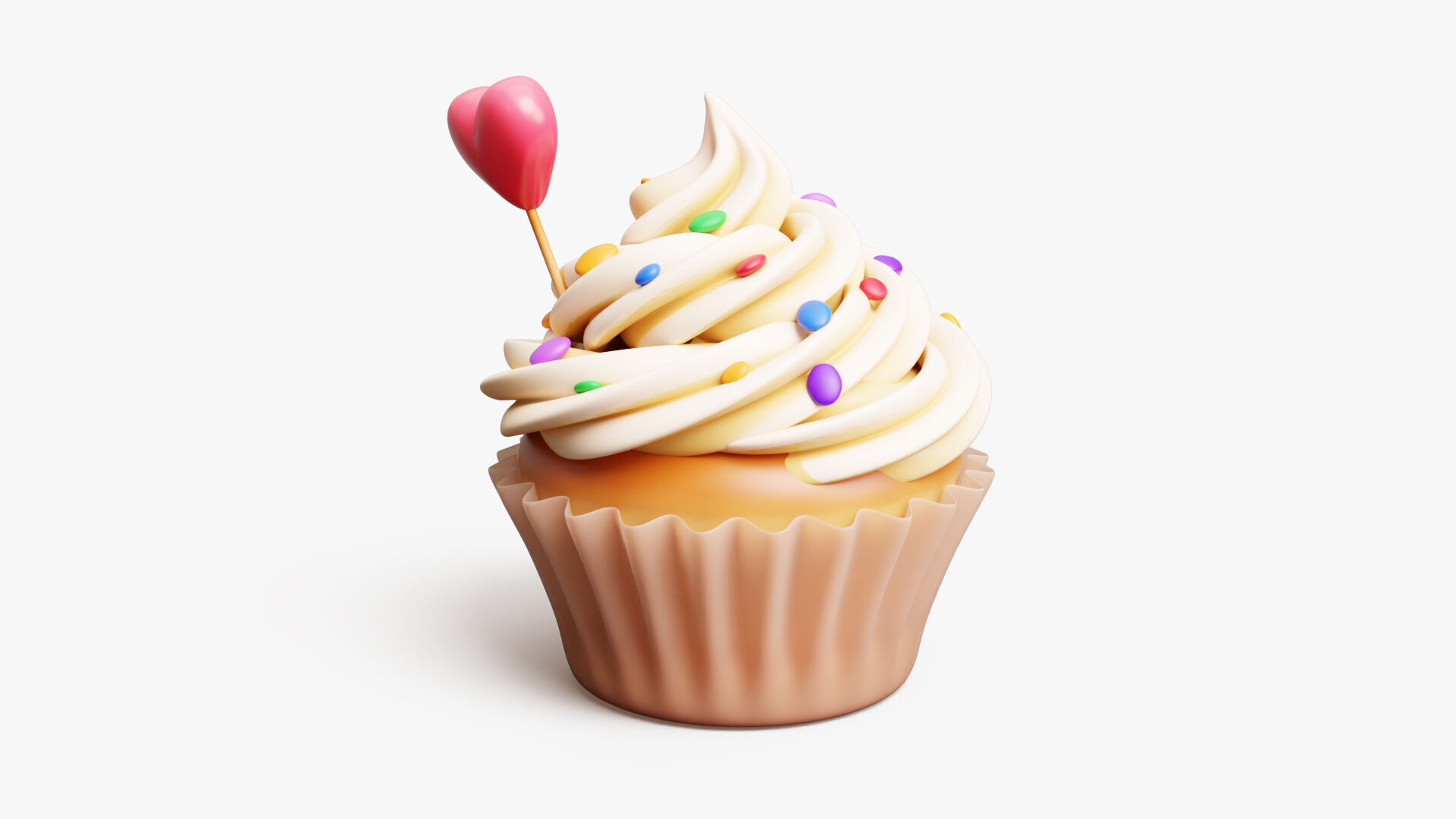 Cupcake Stylized 3D model_4