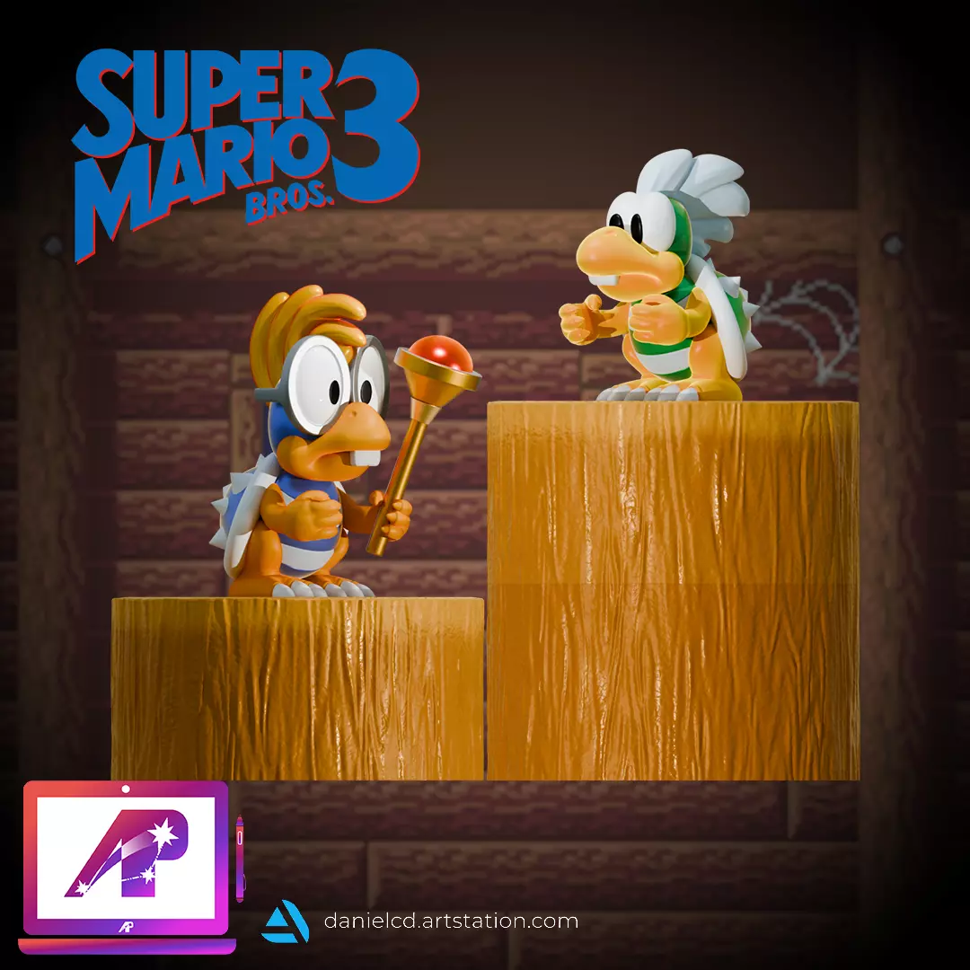 Iggy and Larry Koopalings from Super Mario Bros 3 3D print model