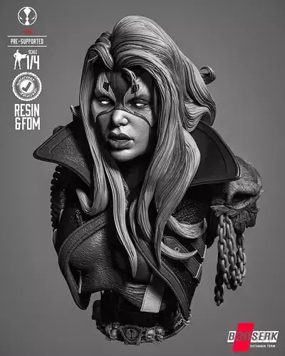 B3DSERK She Spawn Portrait Bust  3D print model