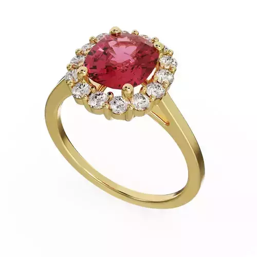 Cushion halo ring ready for 3D print