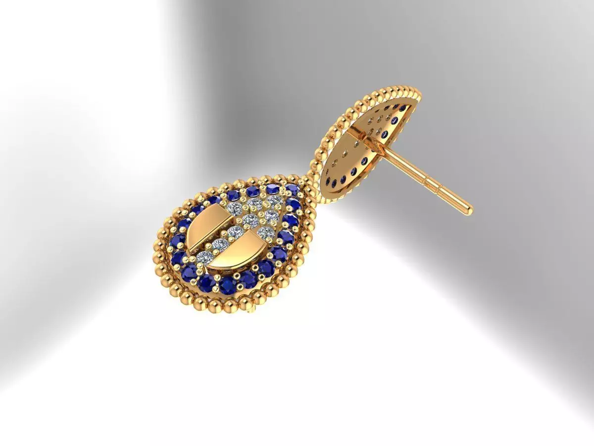 diamond earing 3D print model_0