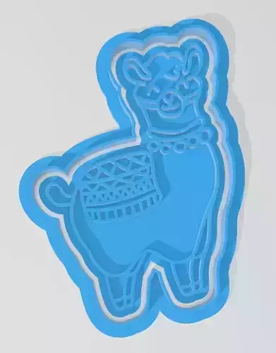  three llama-shaped cookie cutters 3D print model