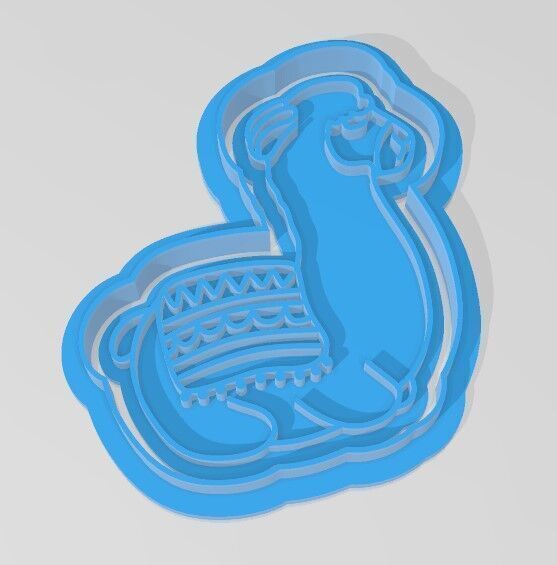 three llama-shaped cookie cutters 3D print model_1