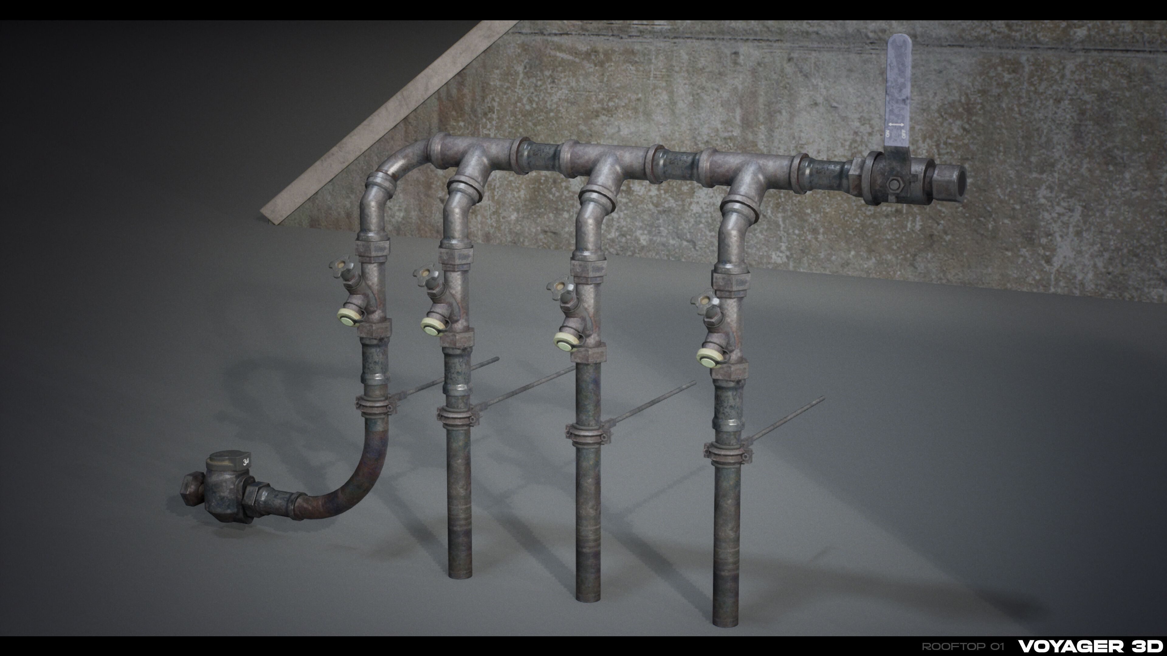 Rooftop Props Pack Vol 01 Low-poly 3D model_11