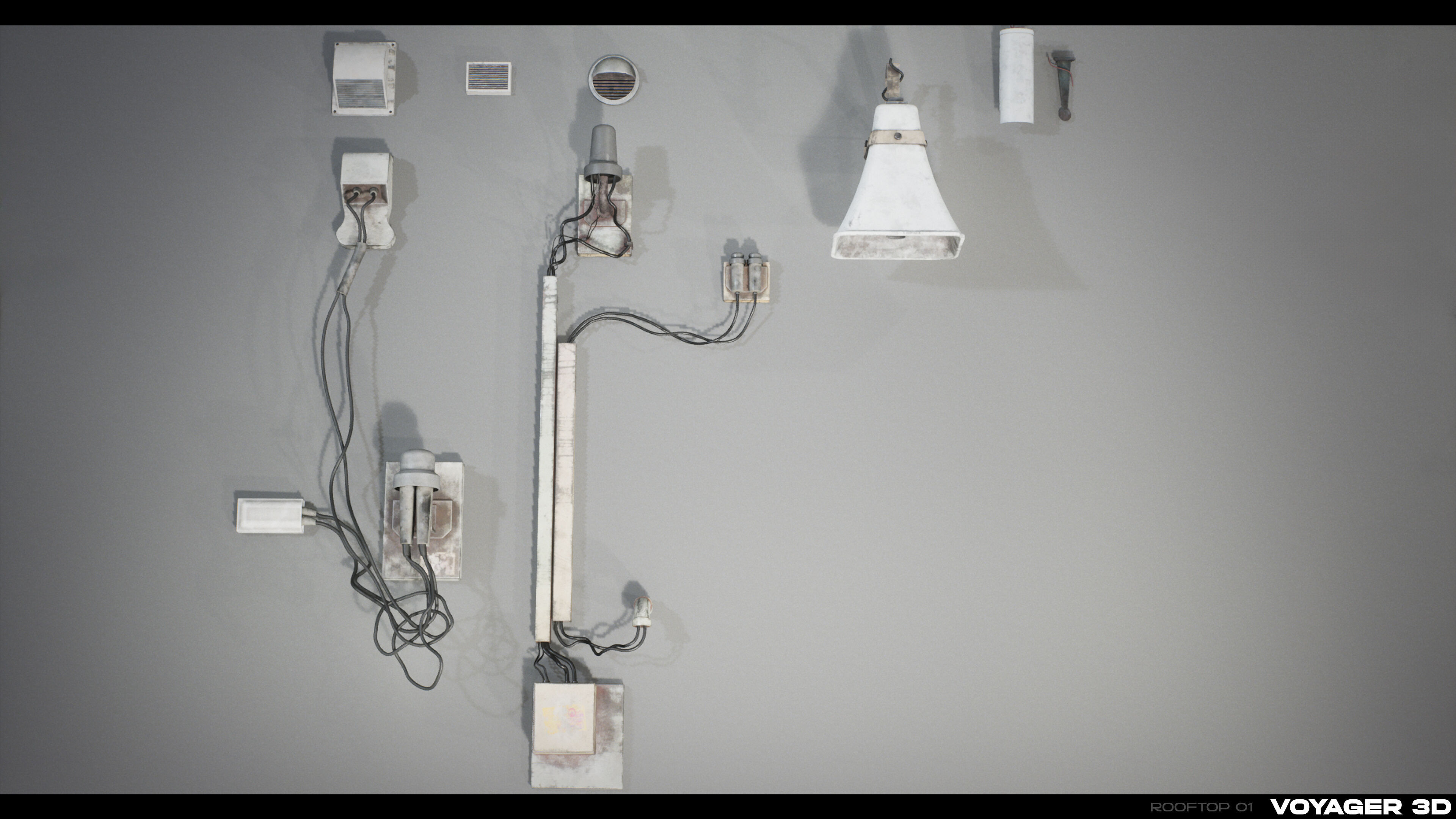 Rooftop Props Pack Vol 01 Low-poly 3D model_7