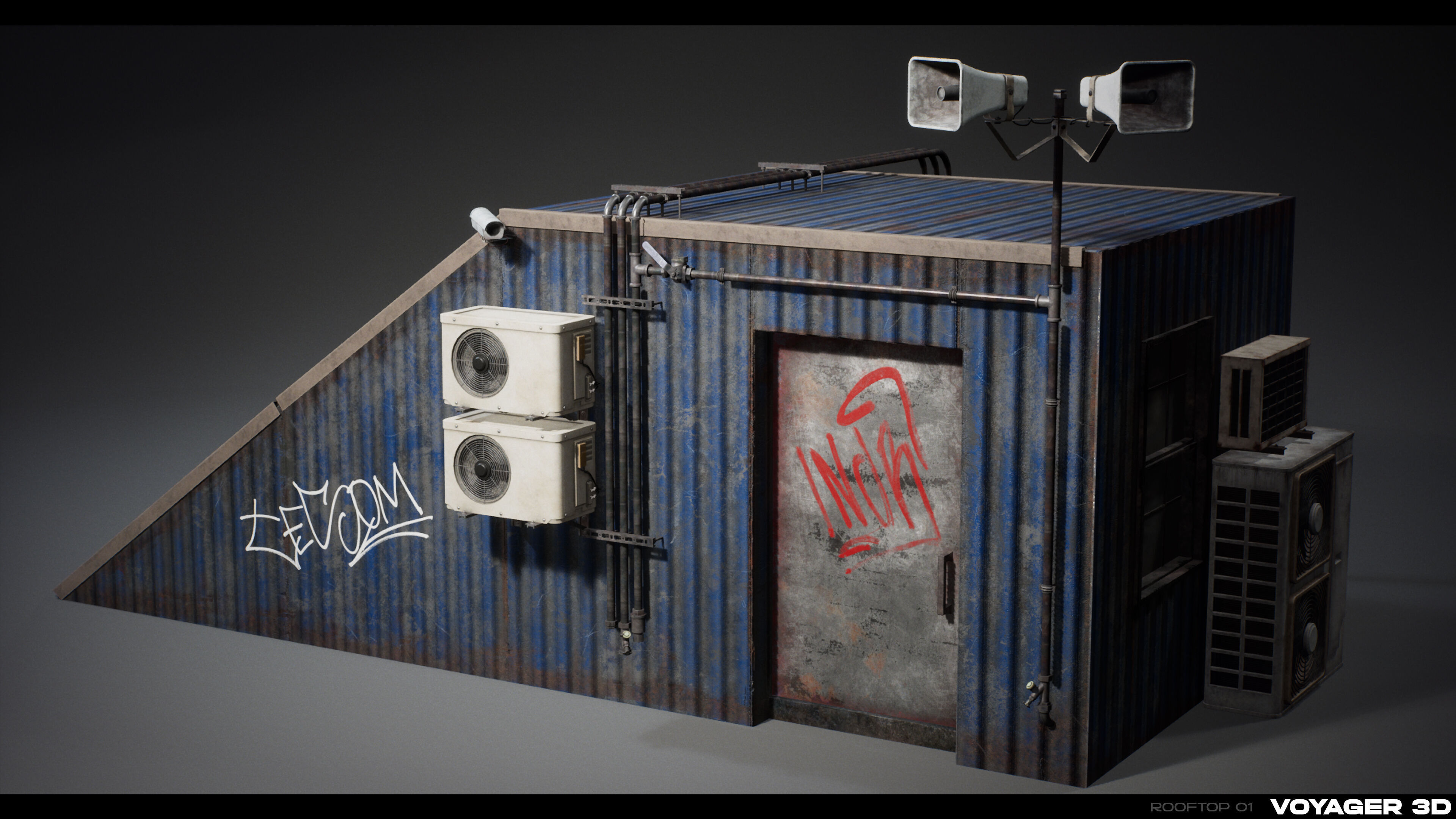 Rooftop Props Pack Vol 01 Low-poly 3D model_1