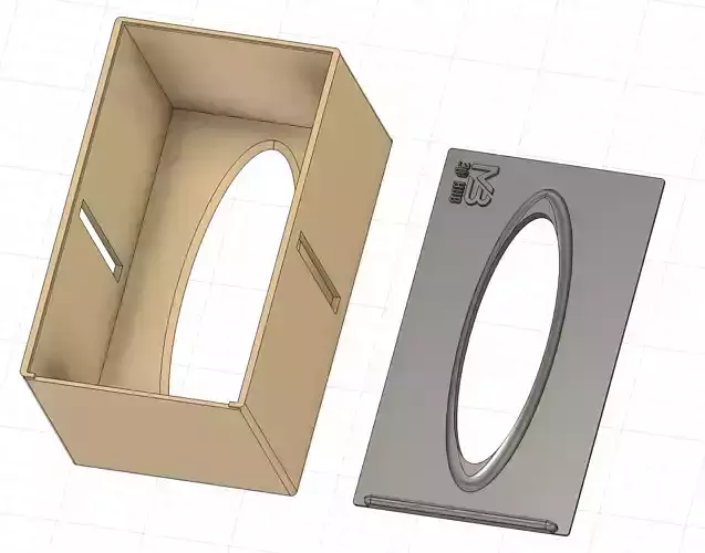 Wall tissue box with 2 doors 3D print model