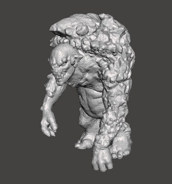 ROCK TROLL MONSTER MINIATURE MODEL FOR FANTASY GAMES RPG DND 3D print model_2
