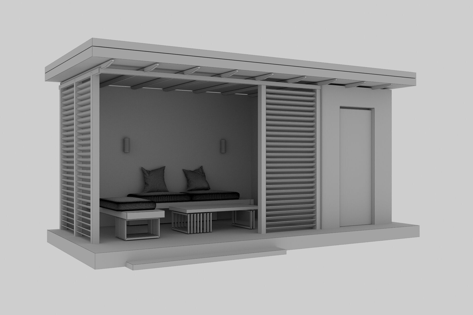 summer gazebo Free low-poly 3D model_4