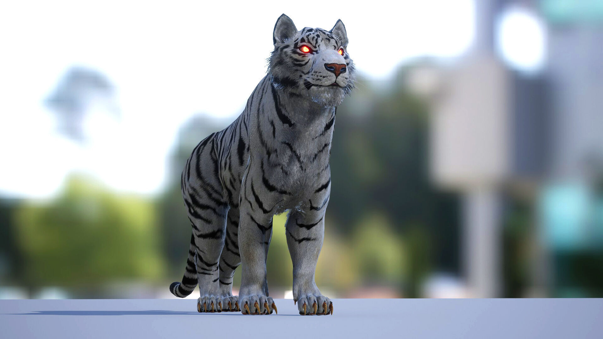 Realistic Tiger Low-poly 3D model_9