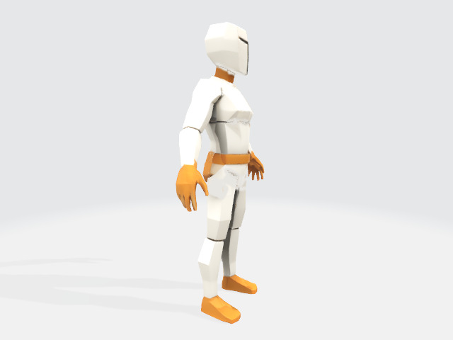 Lowpoly character Low-poly 3D model_1