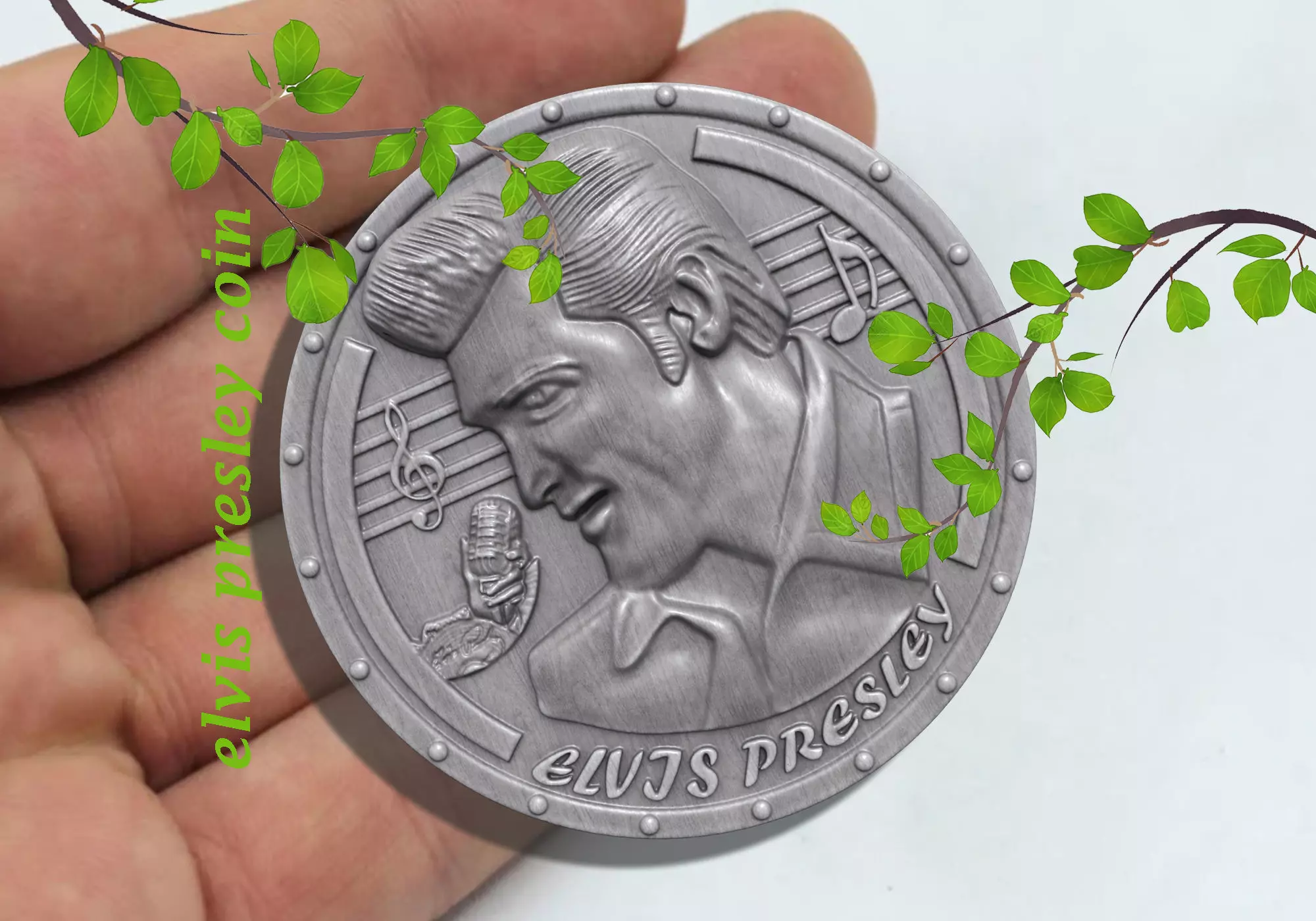 ELVIS PRESLEY COIN 3D print model