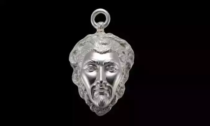 Silver Greek head pendat 3D print model