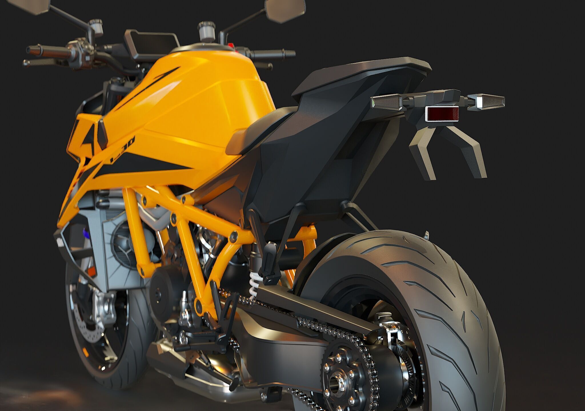 Base model KTM 1390 Super Duke 2024 3D model_11