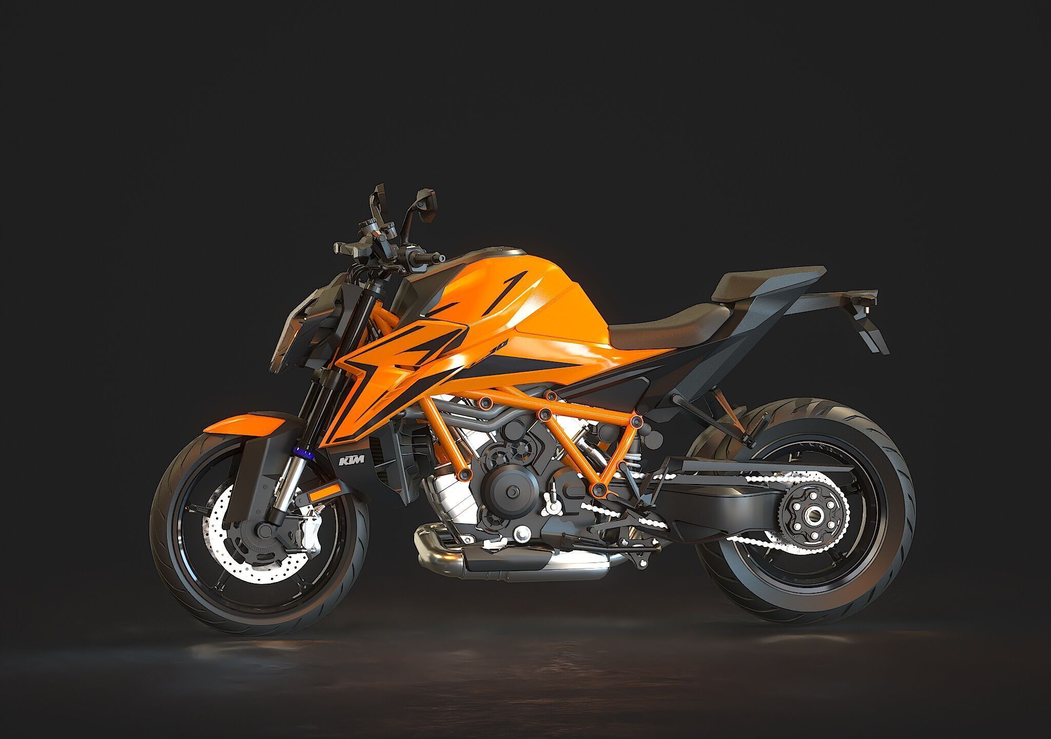 Base model KTM 1390 Super Duke 2024 3D model_3