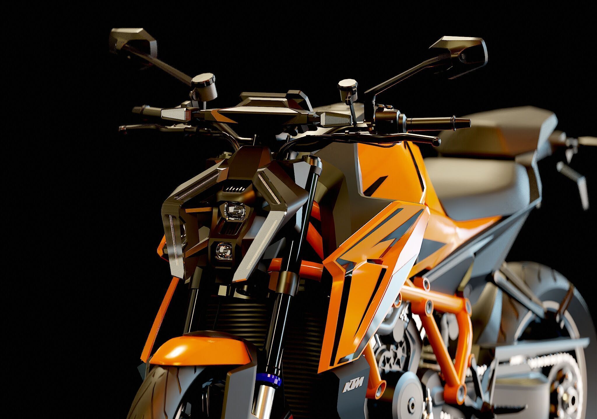 Base model KTM 1390 Super Duke 2024 3D model_10