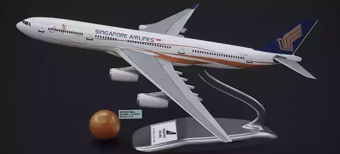 AIRBUS A340-300 SQ 50TH ANNV 2024 3D model