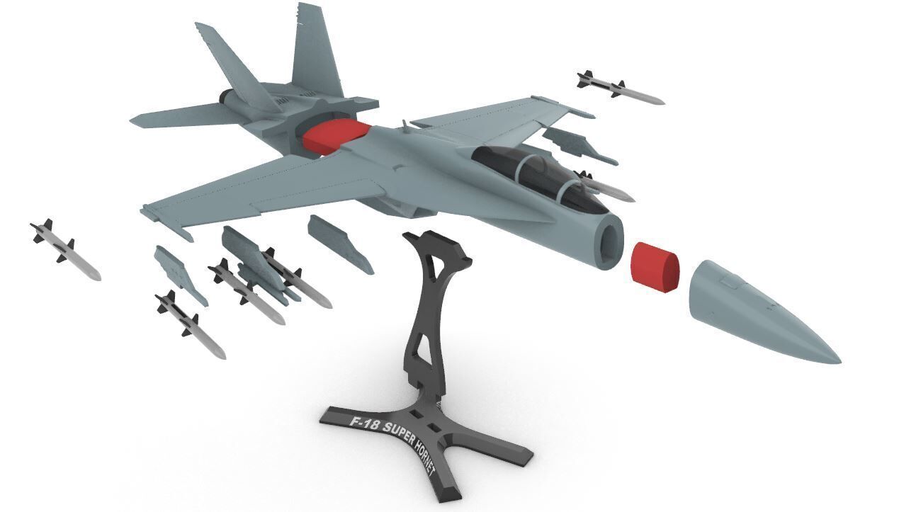 F 18  Super Hornet 3D print model_6
