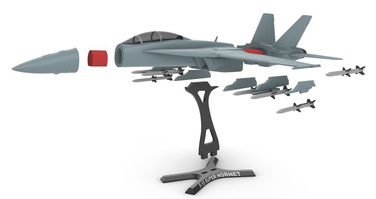 F 18  Super Hornet 3D print model_7
