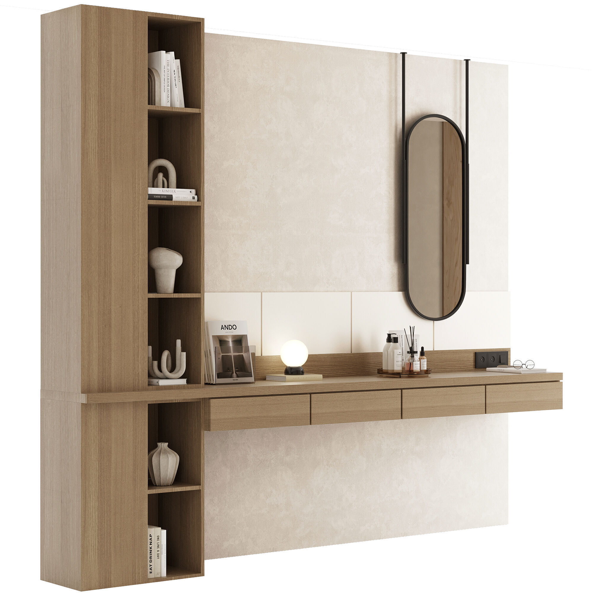 Bedroom Furniture Composition 18 3D model_1