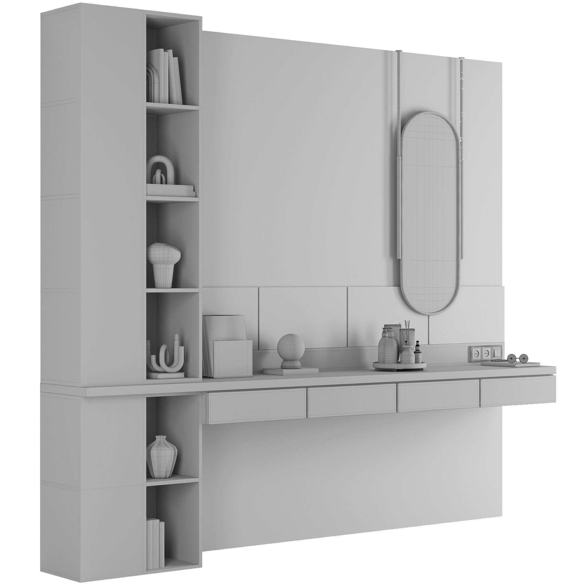 Bedroom Furniture Composition 18 3D model_5