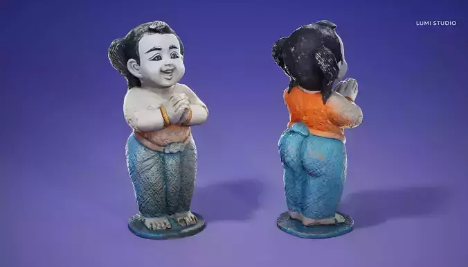 Garden Statue Low-poly 3D model