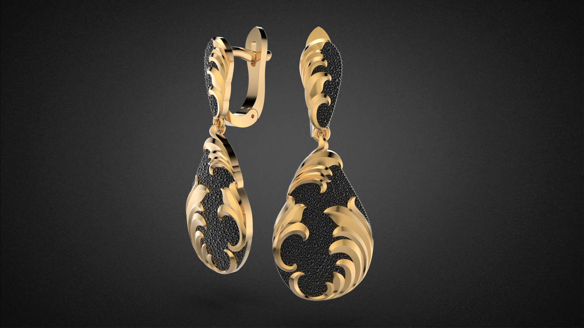 Fashion golden ratio Jewelry earring E31 3D print model_5