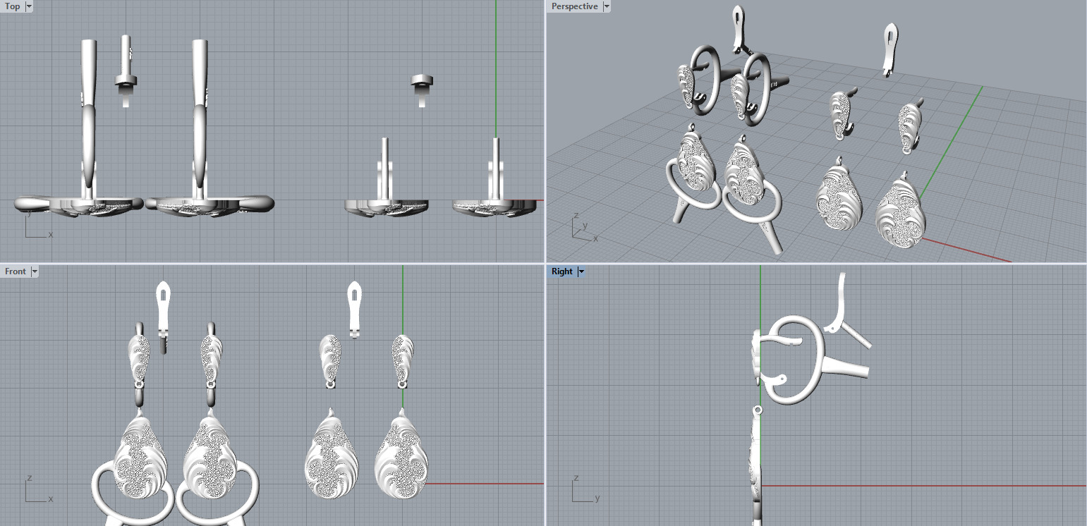 Fashion golden ratio Jewelry earring E31 3D print model_3