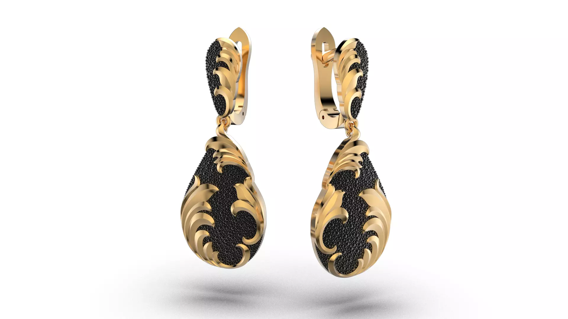 Fashion golden ratio Jewelry earring E31 3D print model_0