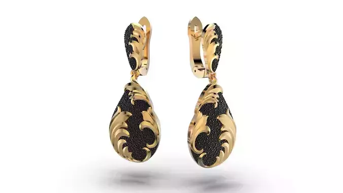Fashion golden ratio Jewelry earring E31 3D print model
