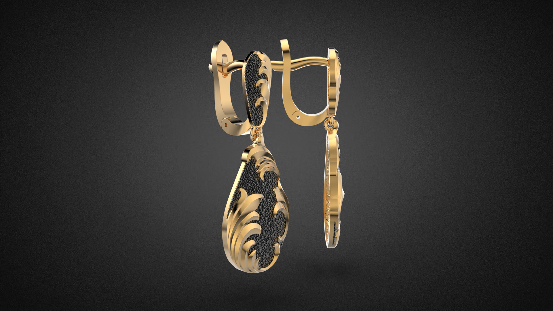 Fashion golden ratio Jewelry earring E31 3D print model_9