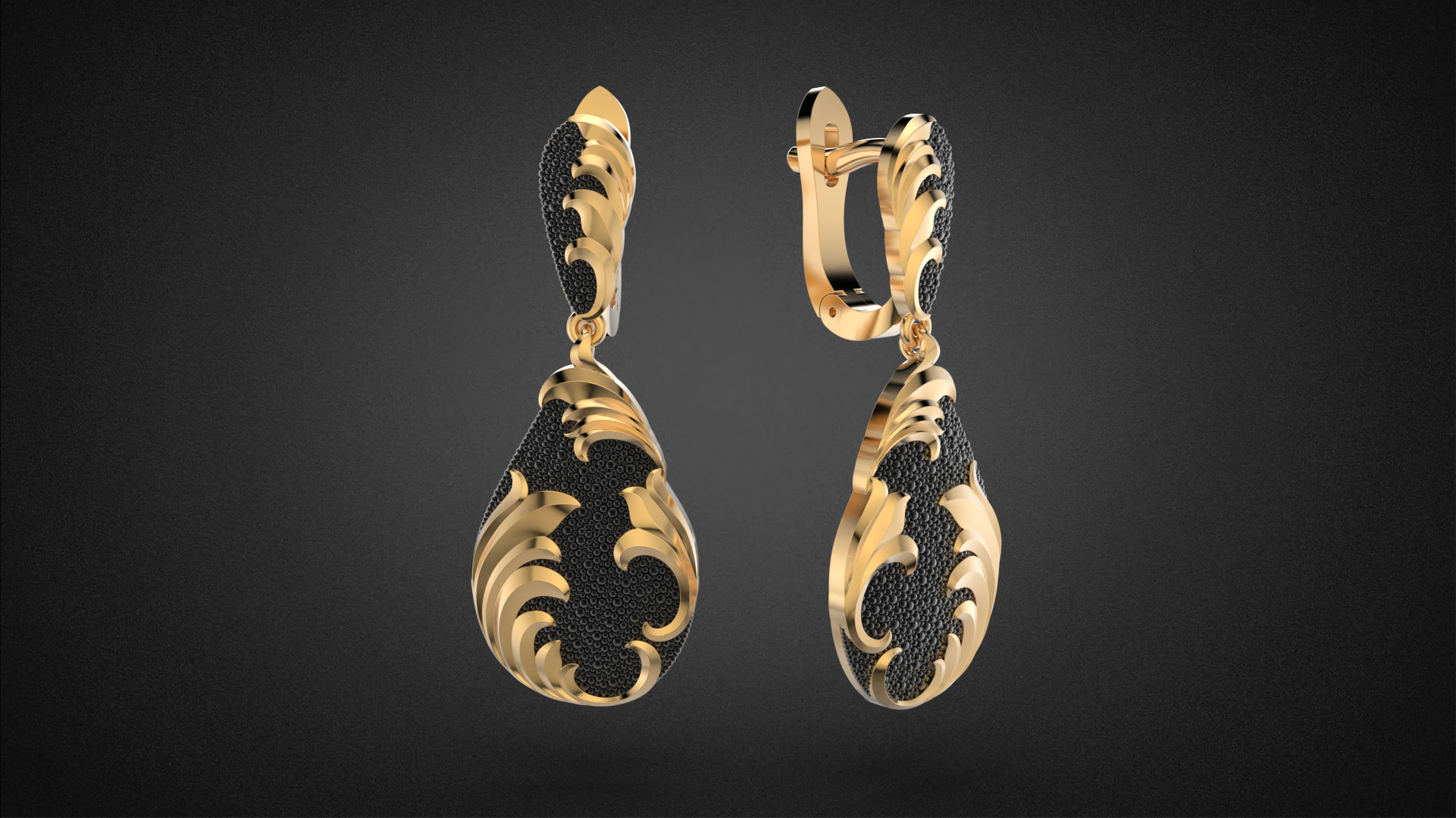 Fashion golden ratio Jewelry earring E31 3D print model_10
