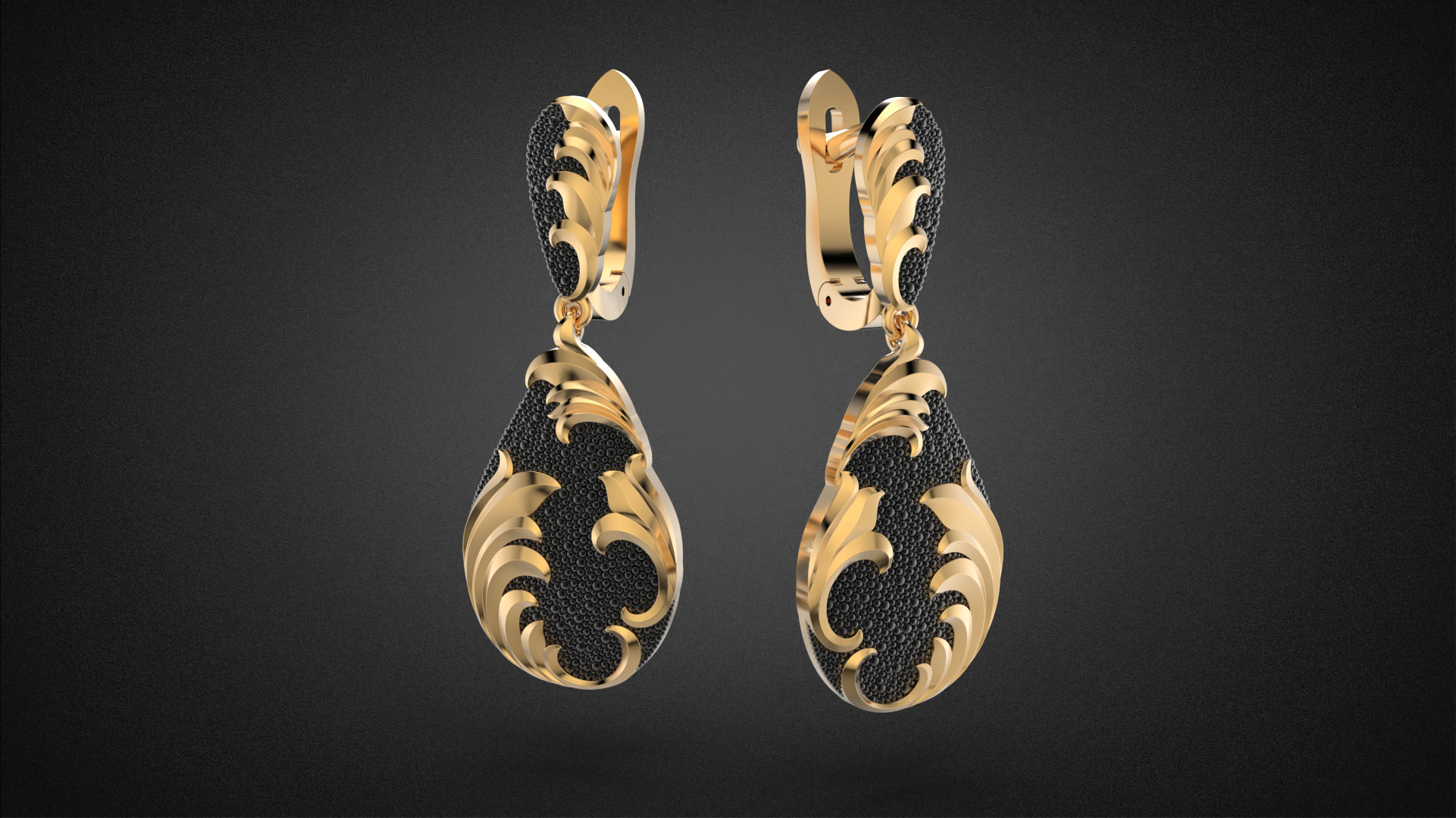 Fashion golden ratio Jewelry earring E31 3D print model_1