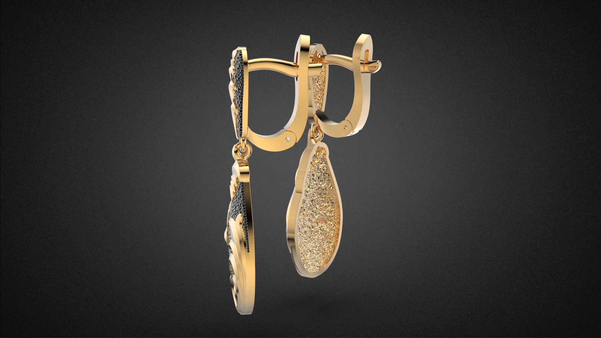 Fashion golden ratio Jewelry earring E31 3D print model_6