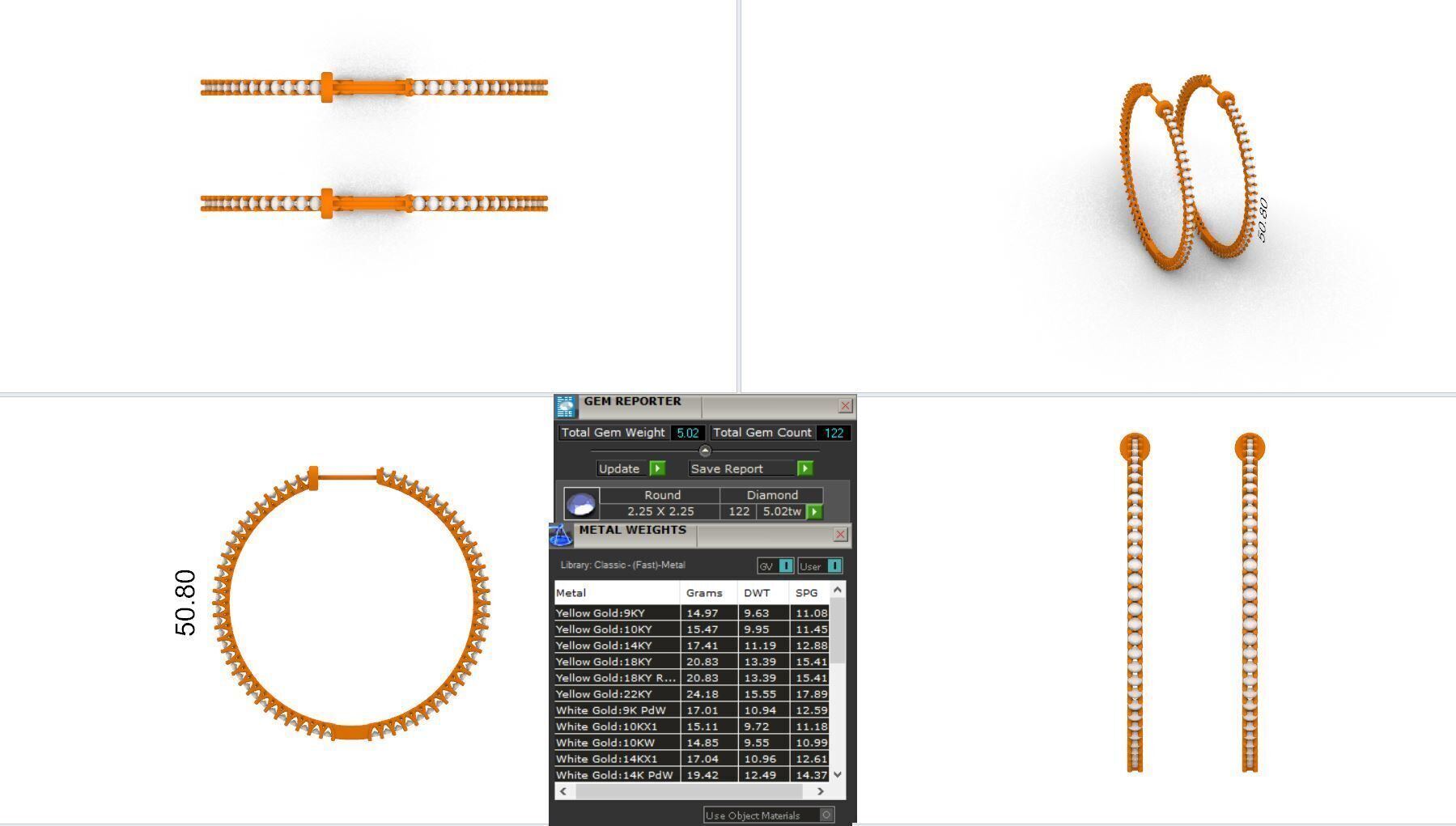 diamond hoops  3D print model_2