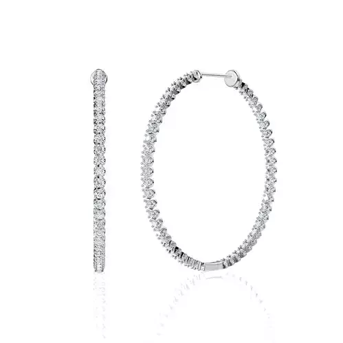 oval diamond hoops 