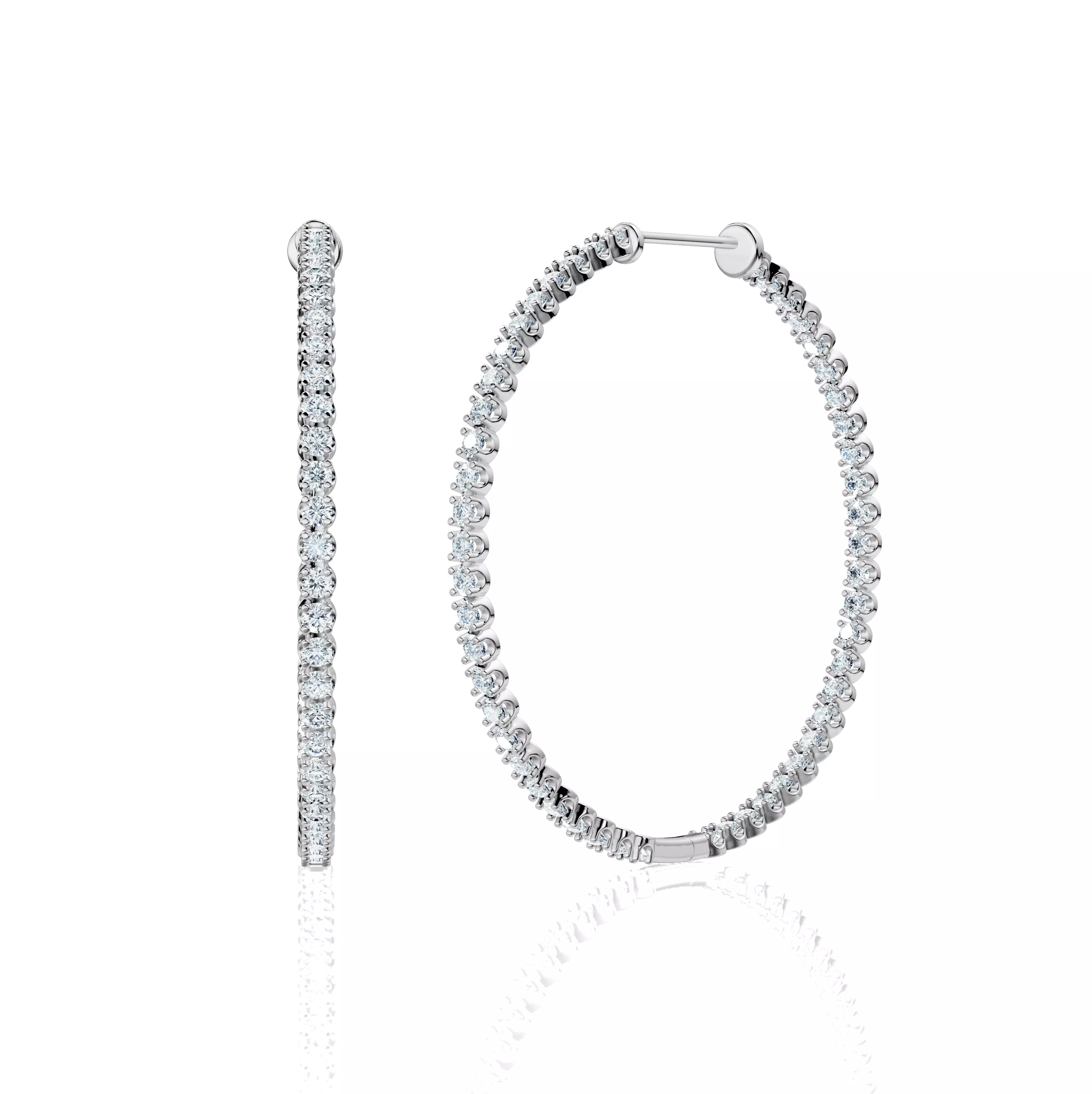 oval diamond hoops 3D print model