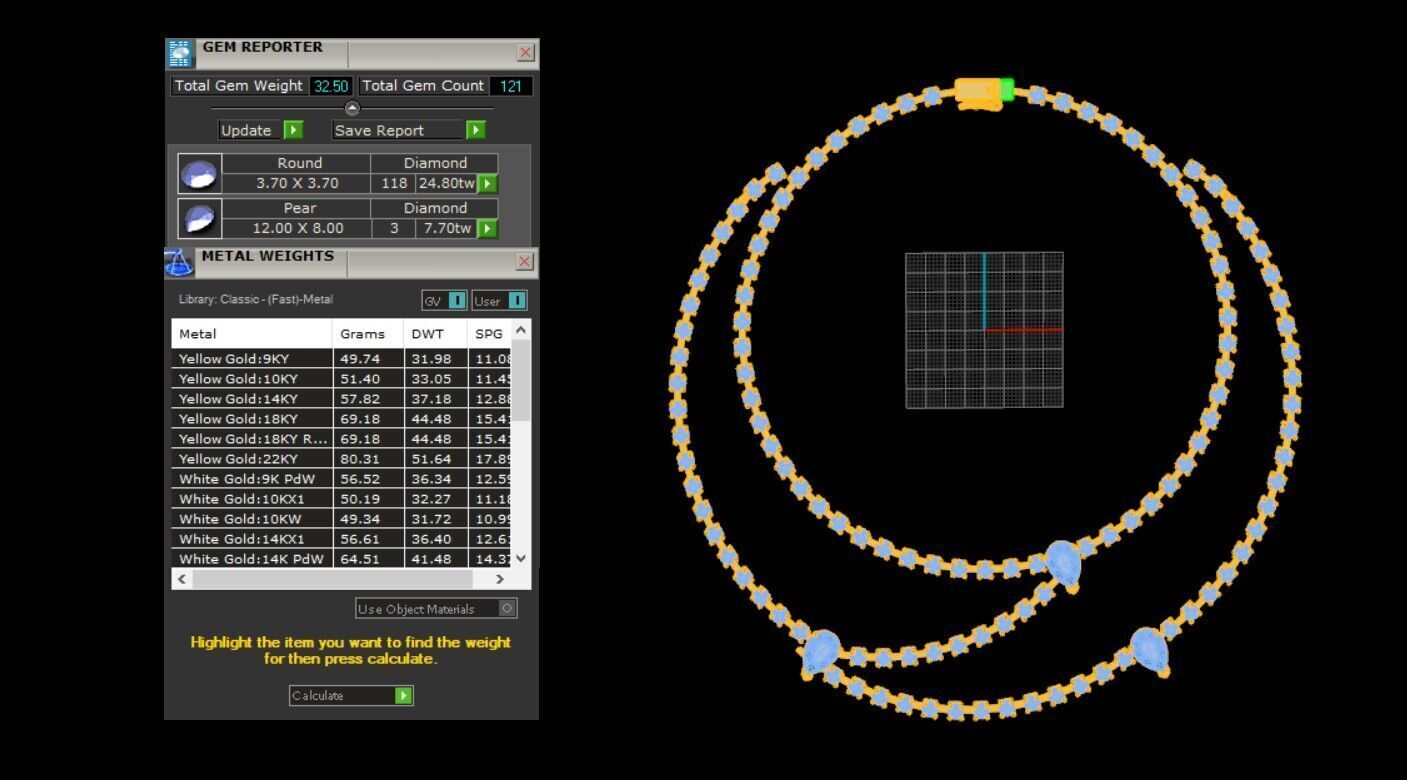 diamond necklace 3D print model_1