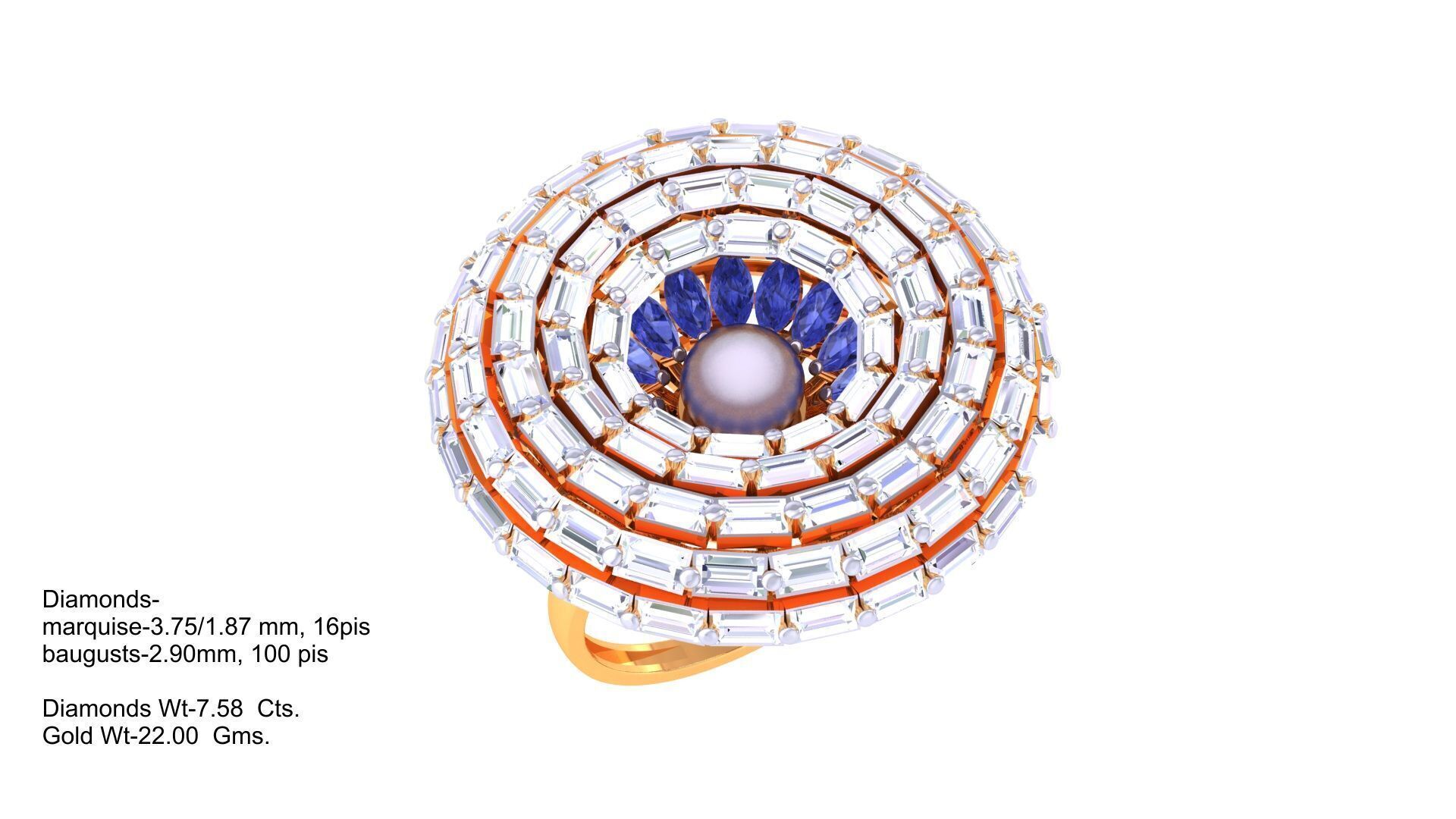 Women Ring  Render 3dm STL OBJ FBX Details 3D print model_1