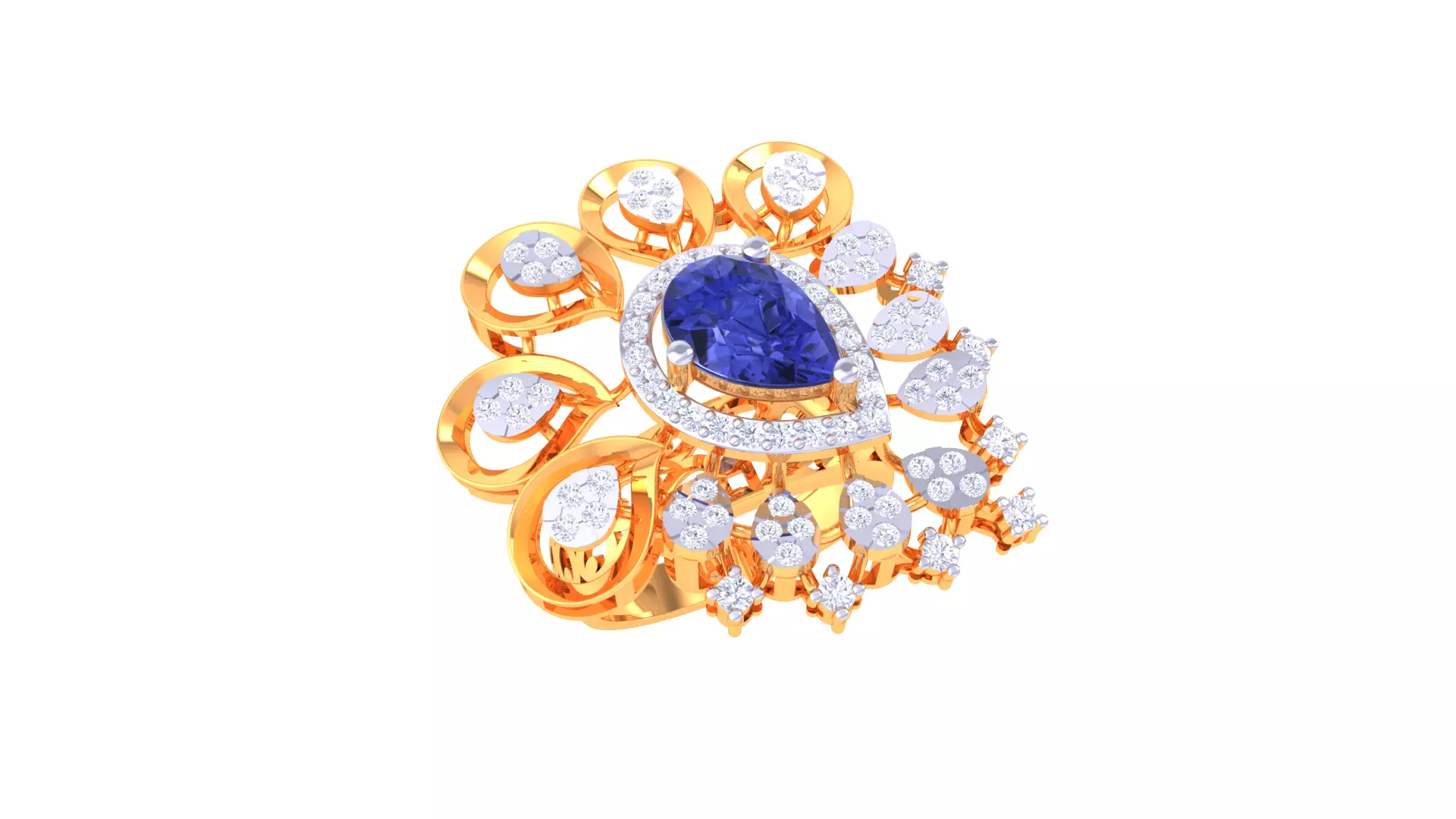 Women Ring Render 3dm STL OBJ FBX Details 3D print model_0