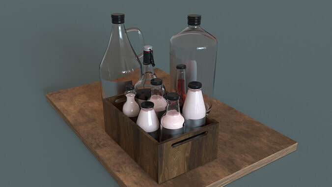 Realistic Glass Bottle Collection 3D model 3