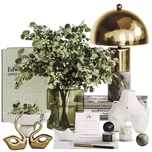 Decorative Set 025 Low-poly 3D model