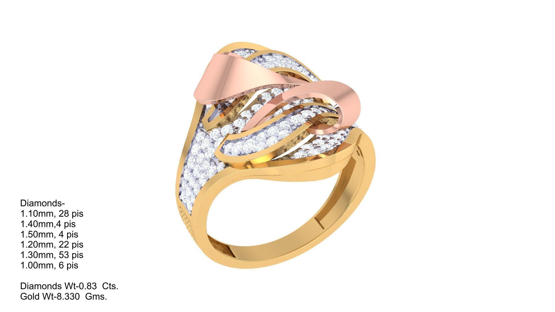 Women Ring Render 3dm STL OBJ FBX Details 3D print model_1