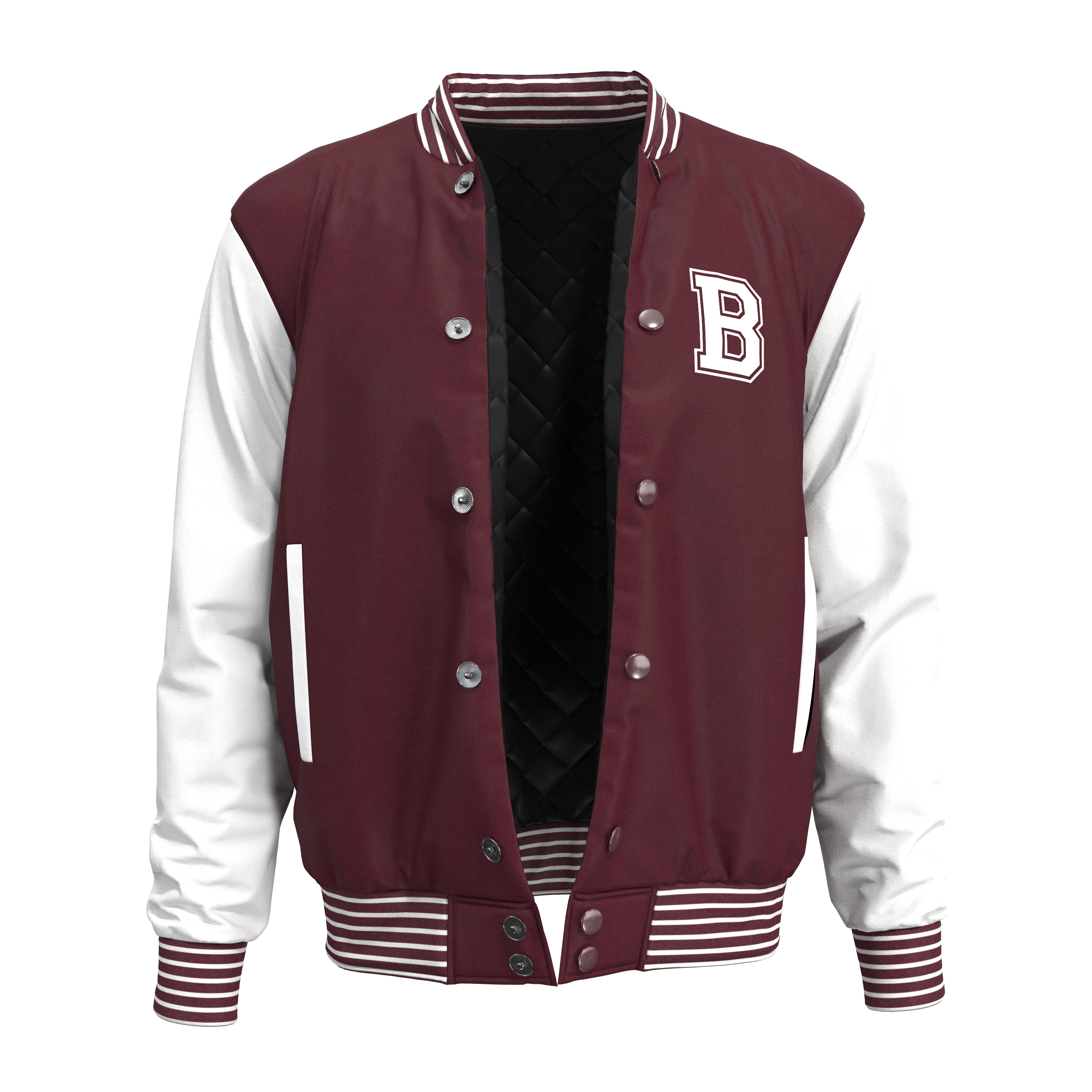 High Quality Varsity Jacket 3D Model    with Textures  3D model_2