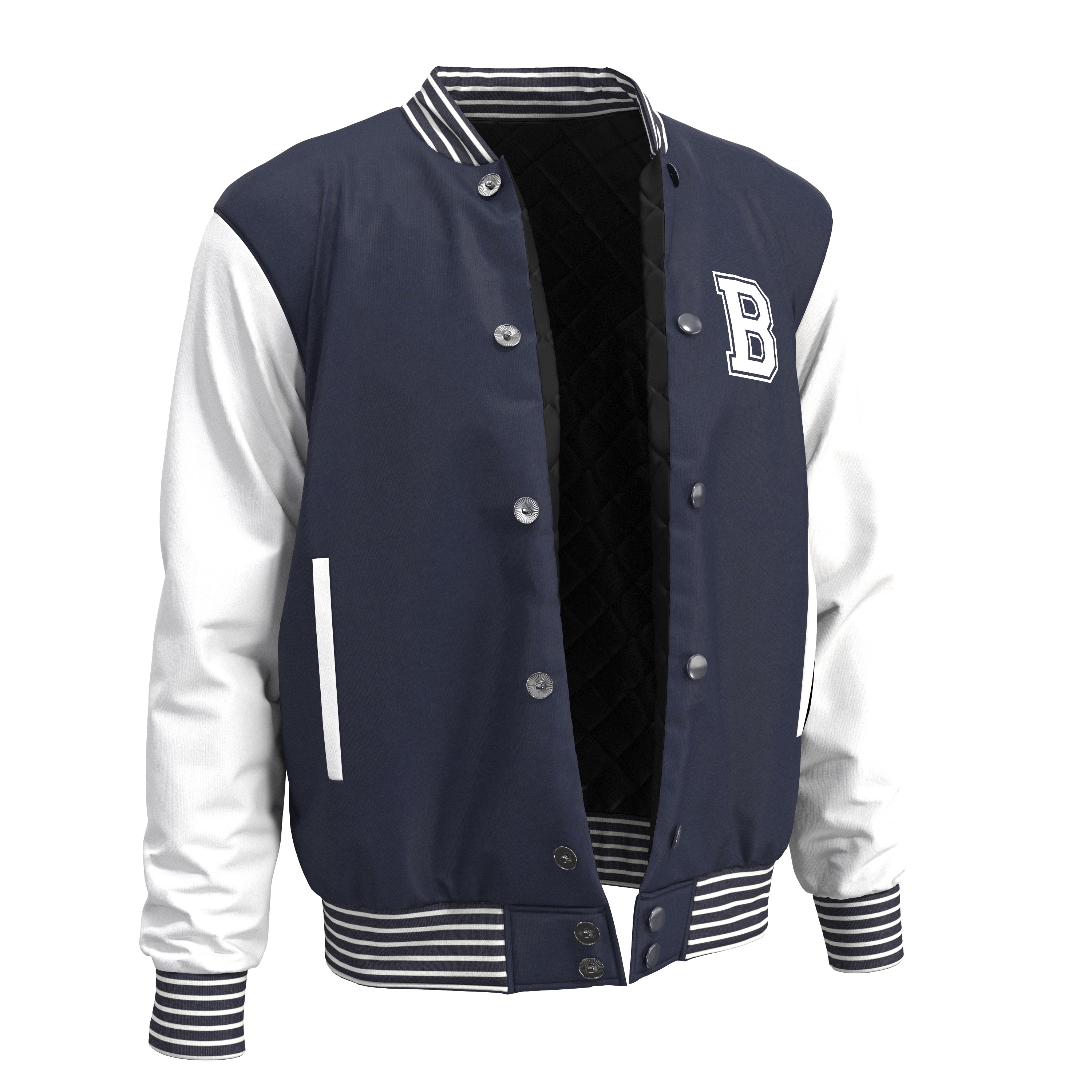 High Quality Varsity Jacket 3D Model    with Textures  3D model_3