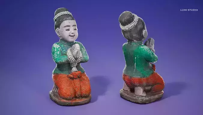 Decor Statue Low-poly 3D model