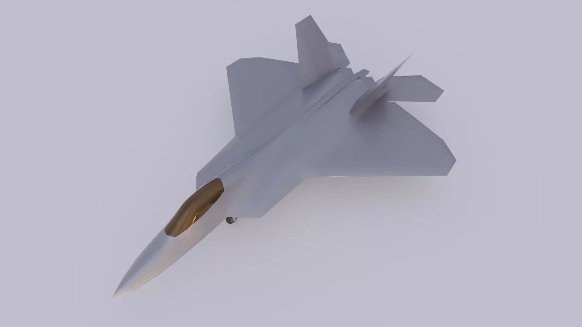 F22 Raptor Low-poly 3D model_0