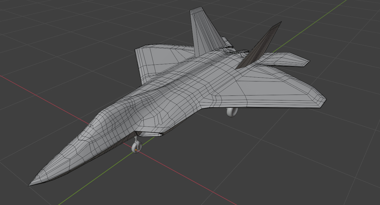 F22 Raptor Low-poly 3D model_6