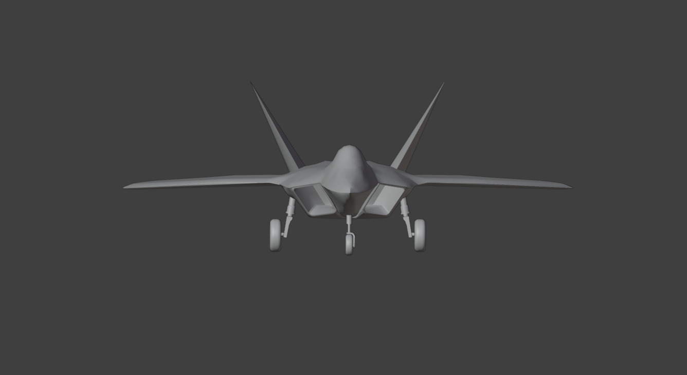 F22 Raptor Low-poly 3D model_3